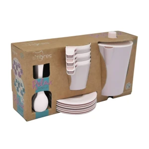 Set veselă pentru cafea relax 19 buc. în cutie(pudra) tigres (y - 452)