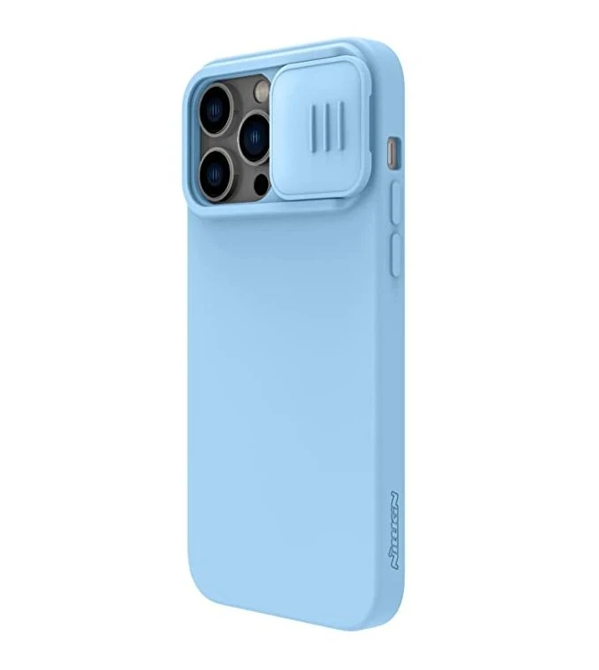 Husă nillkin iphone 14 pro max, camshield silky silicone, blue haze 5