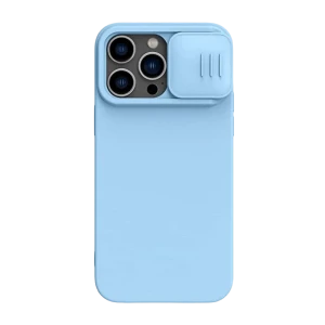 Чехол nillkin iphone 14 pro max, camshield silky silicone, blue haze