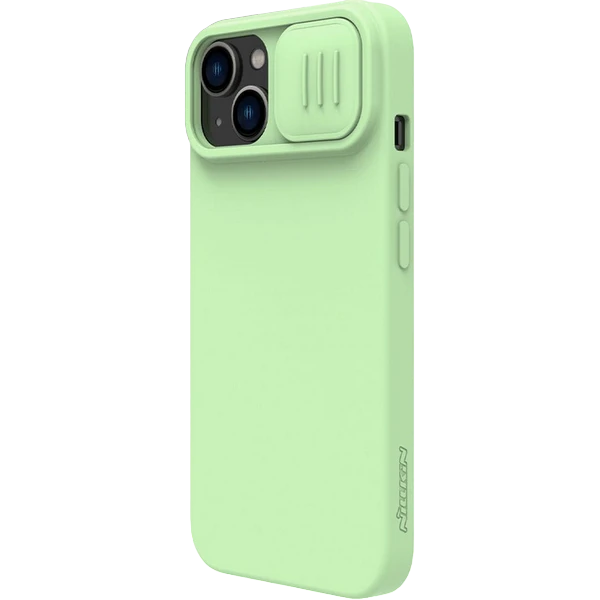 Чехол nillkin iphone 15, camshield silky silicone, mint green 3