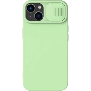 Чехол nillkin iphone 15, camshield silky silicone, mint green