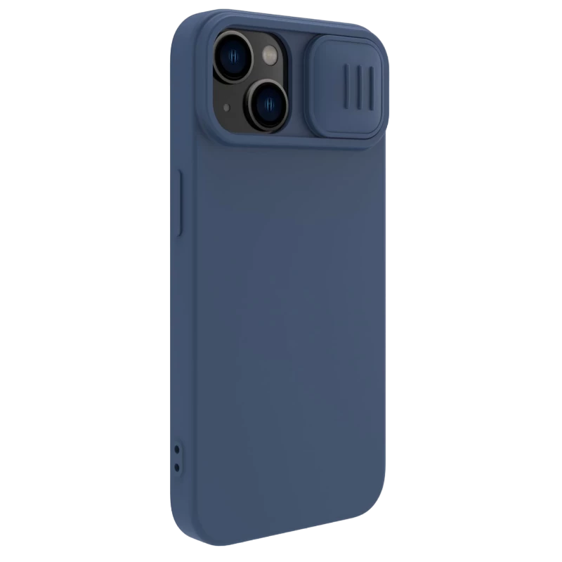 Husă nillkin iphone 15, camshield silky silicone, albastru marin 2