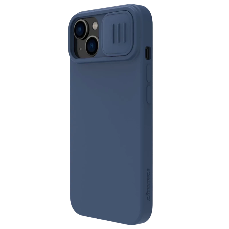Husă nillkin iphone 15, camshield silky silicone, albastru marin 3