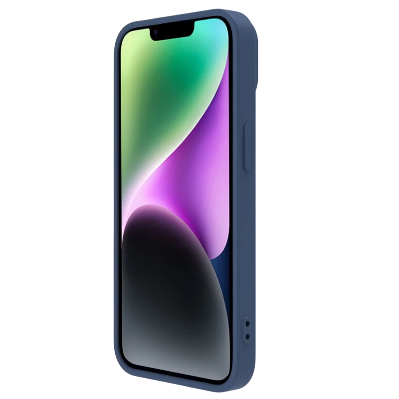 Husă nillkin iphone 15, camshield silky silicone, albastru marin 4