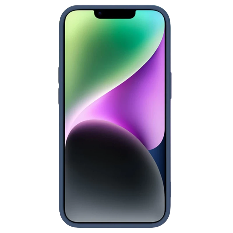 Чехол nillkin iphone 15, camshield silky silicone, темно-синий 6
