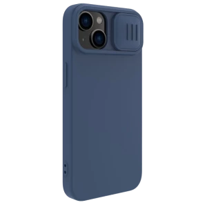 Husă nillkin iphone 15, camshield silky silicone, albastru marin Thumbnail 2