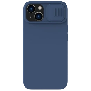 Чехол nillkin iphone 15, camshield silky silicone, темно-синий