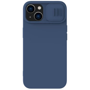 Husă nillkin iphone 15, camshield silky silicone, albastru marin