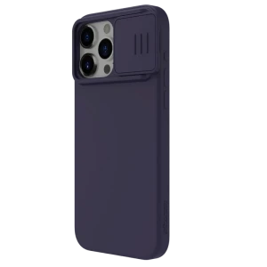 Чехол nillkin iphone 15 pro, camshield silky silicone, dark purple Thumbnail 6