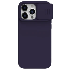 Чехол nillkin iphone 15 pro, camshield silky silicone, dark purple