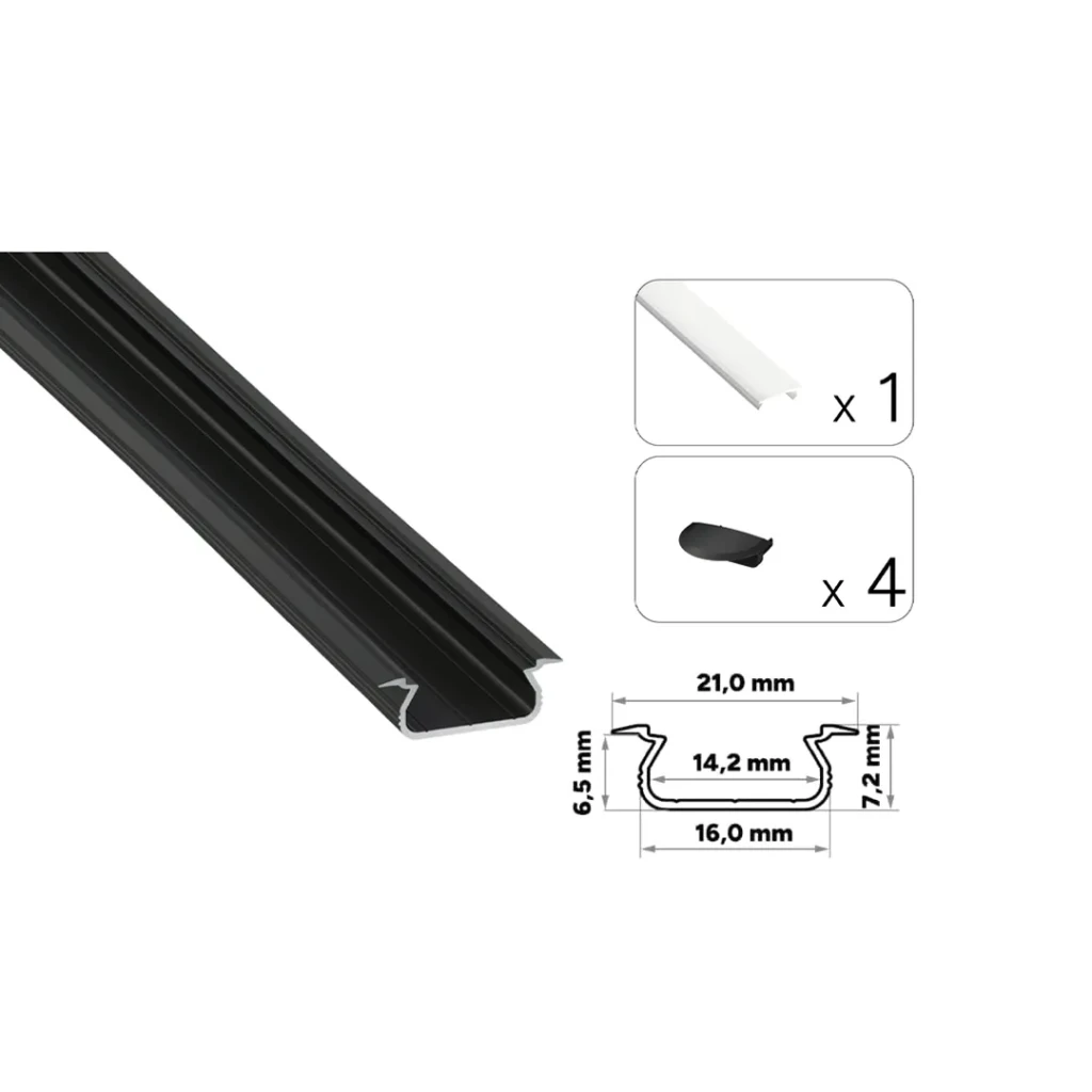 Profil din aluminiu cu dispersor tekkni selde 2020 x 21 x 7.2 mm lumines 3