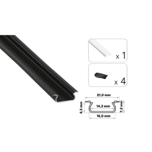 Profil din aluminiu cu dispersor tekkni selde 2020 x 21 x 7.2 mm lumines Thumbnail 3