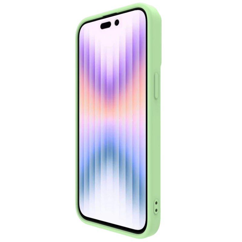 Husă nillkin iphone 15 pro, camshield silky silicone, mint green 2