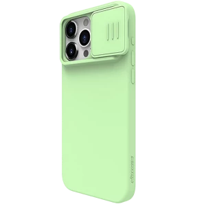 Чехол Nillkin iPhone 15 Pro, CamShield Silky Silicone, Mint Green