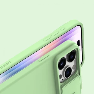 Husă nillkin iphone 15 pro, camshield silky silicone, mint green Thumbnail 3