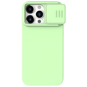 Чехол nillkin iphone 15 pro, camshield silky silicone, mint green