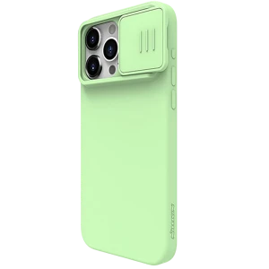 Husă nillkin iphone 15 pro, camshield silky silicone, mint green Thumbnail 7