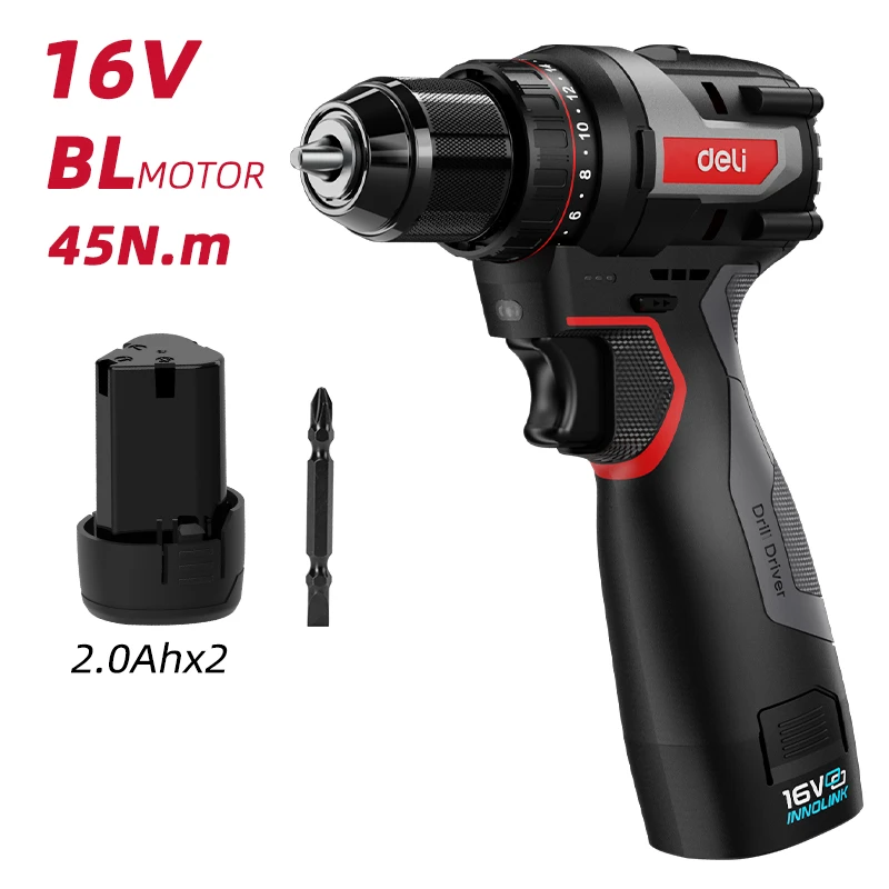 Bormașină cu acumulator litiu-ion deli 16v10mm 3