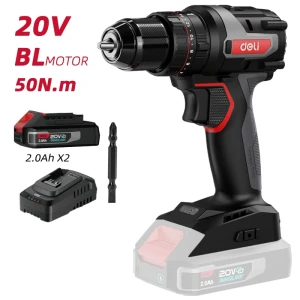 Bormașină cu impact cu acumulator litiu-ion deli 20v 10mm 2.0ah*2