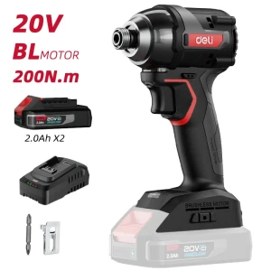 Mașină de înșurubat cu impact cu acumulator litiu-ion deli 20v 200nm 2.0ah*2