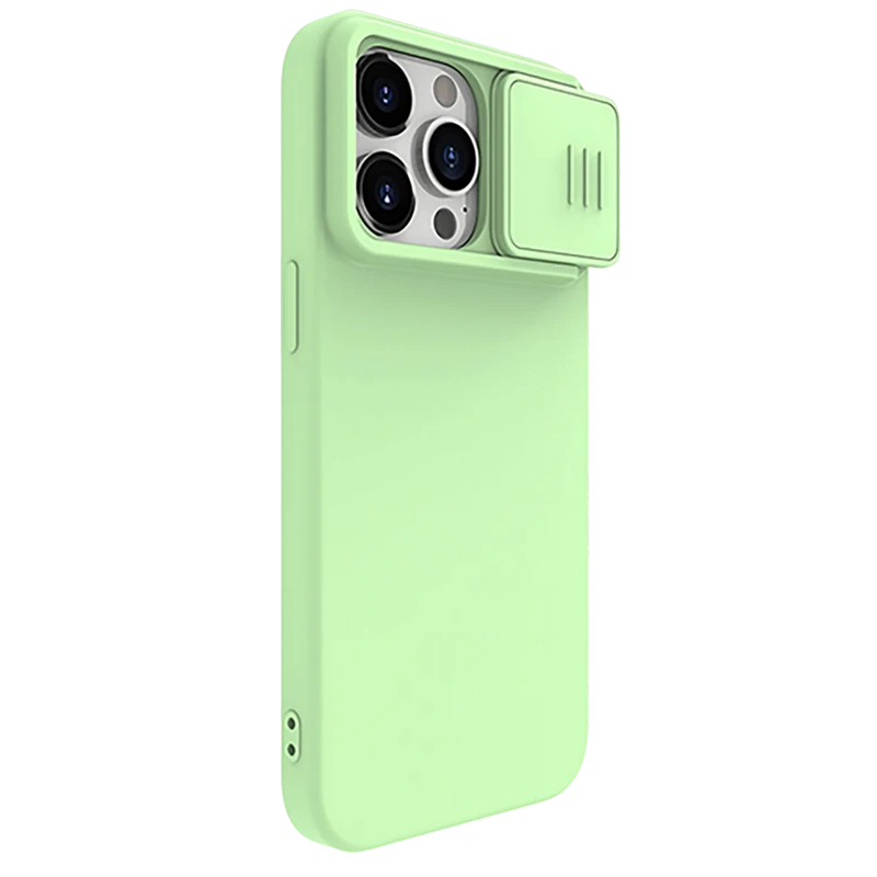 Чехол nillkin iphone 15 pro max, camshield silky silicone, mint green 4
