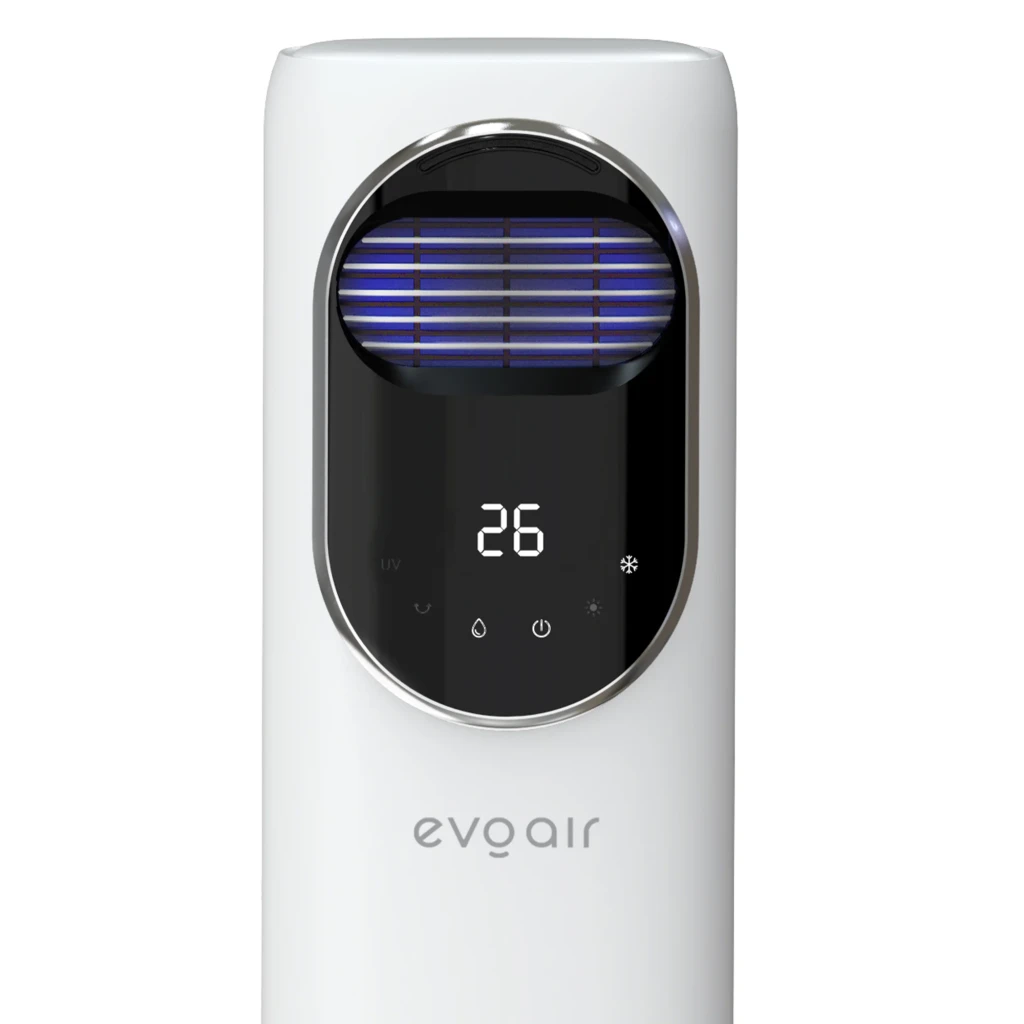 Вентилятор-колонна 4 в 1 evoair briis silver black, тепловентилятор, охладитель, увлажнитель, уф-стерилизатор 7