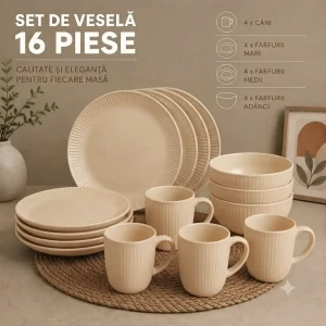 Set farfurii 16 buc, nuova casa, ceramica, mocha s211-- 2 Thumbnail 1
