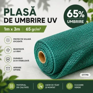 Plasă de umbrire uv 65% (3mx1m) metru liniar 077798