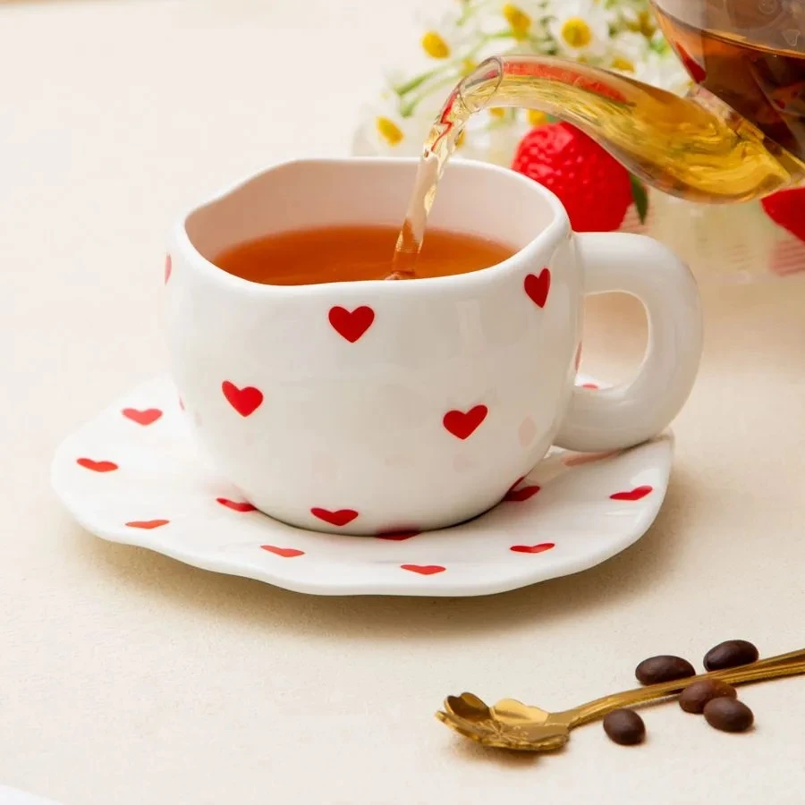 Set cana cu farfurioara, hearts, s279--1 3