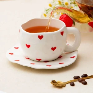 Set cana cu farfurioara, hearts, s279--1 Thumbnail 3