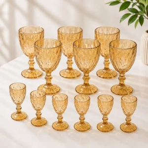Pahare set 6+6buc, auriu (8-35) 108335