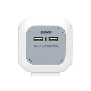 Удлинитель с заземлением 4 розетки + 2 usb куб 1.4  м 16 a orno Thumbnail 3