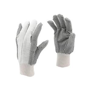 Mănuși din bumbac cu pvc 10 alb flo