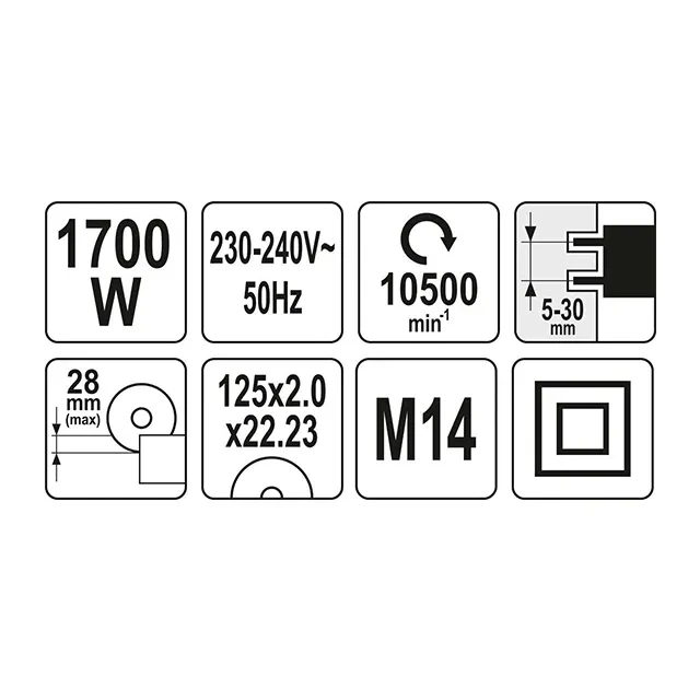 Штроборез 1700 вт 220 - 240 в 10500 об/мин yato 3