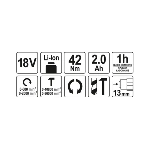 Дрель-шуруповерт 42 нм 2.0 ач (li-ion) 18 в 2000 об/мин yato Thumbnail 3