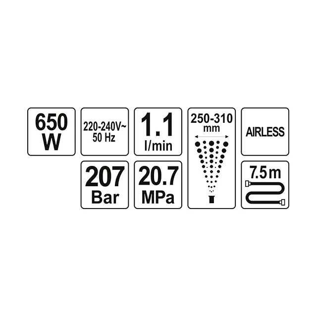 Покрасочная установка гидродинамическая 82560 650 вт 220 - 240 в yato 3