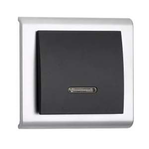 Выключатель одноклавишный с индикатором cellia cellia 10 a 250 в чёрный makel