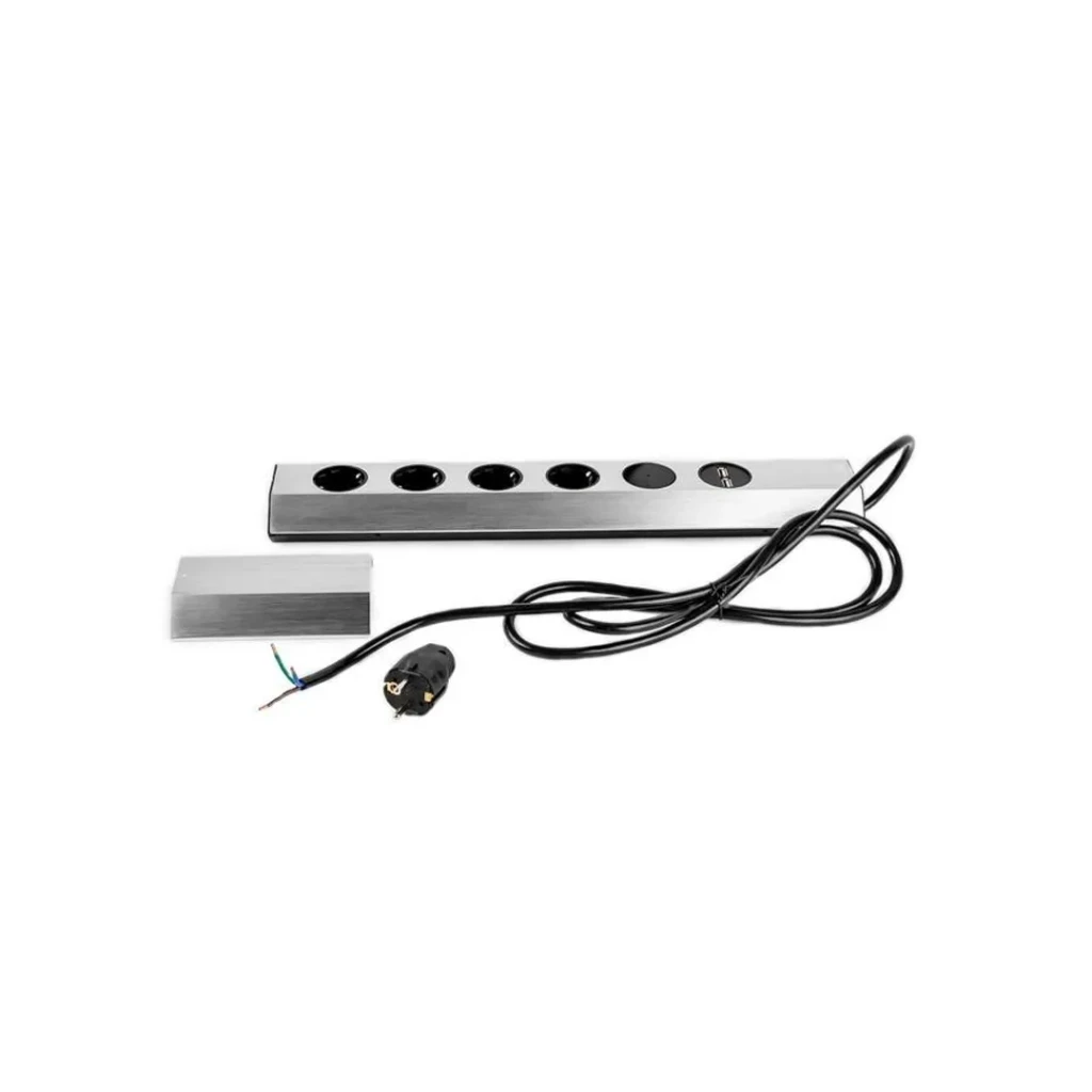 Настольный удлинитель с заземлением и выключателем 4 розетки + 2 usb 2 м 16 a bachmann 3