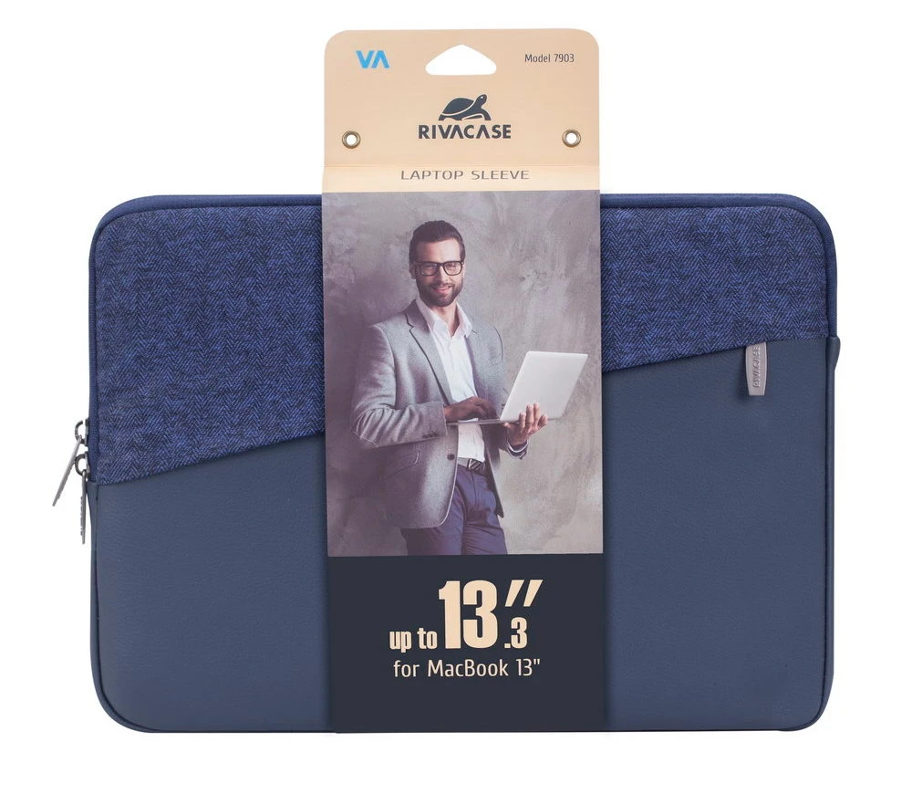 Сумка для ноутбука rivacase egmont, 13.3", polyester, синий 5
