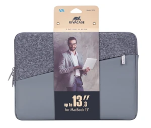 Сумка для ноутбука rivacase egmont, 13.3", polyester, серый Thumbnail 8