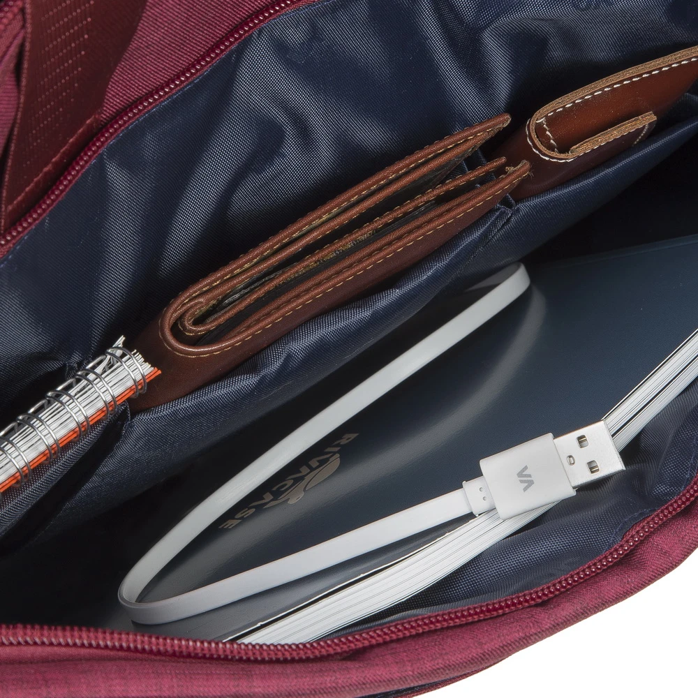 Сумка для ноутбука rivacase biscayne, 15.6", полиэстер, красный 10
