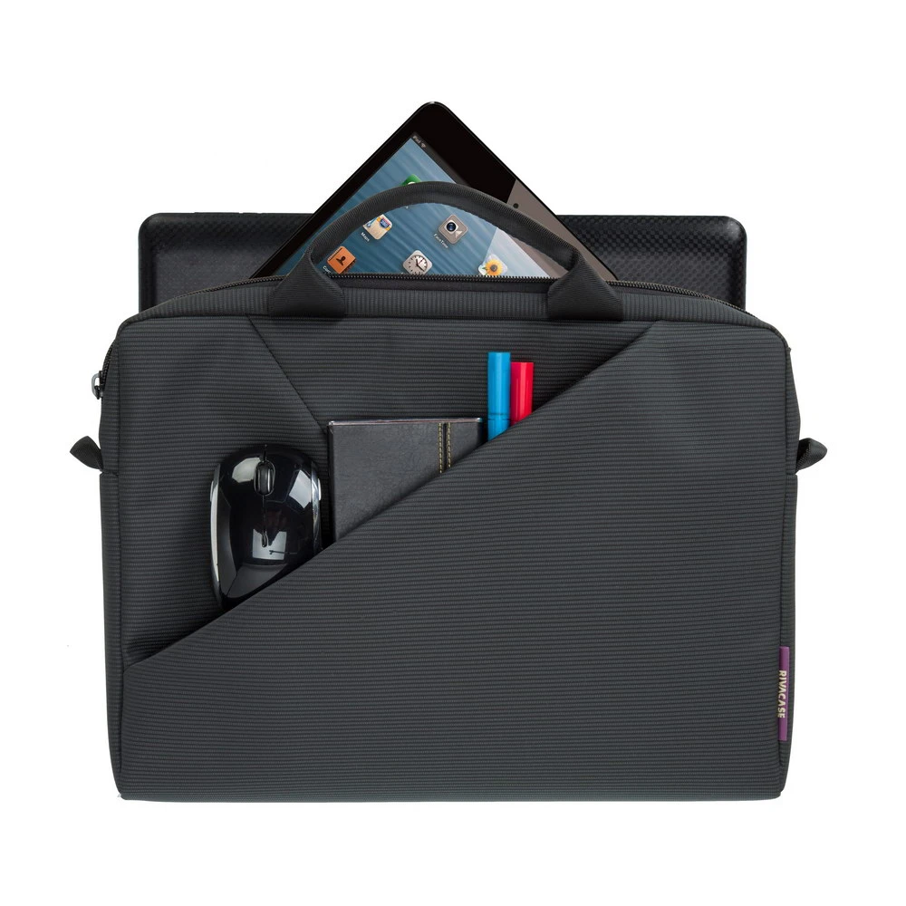 Geantă pentru laptop rivacase tivoli, 13.3", poliester, negru 3