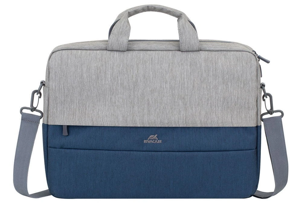 Geantă pentru laptop rivacase prater, 15.6", poliester, gri | albastru închis 10