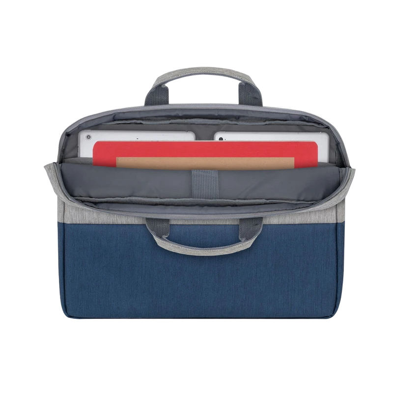 Geantă pentru laptop rivacase prater, 15.6", poliester, gri | albastru închis 4