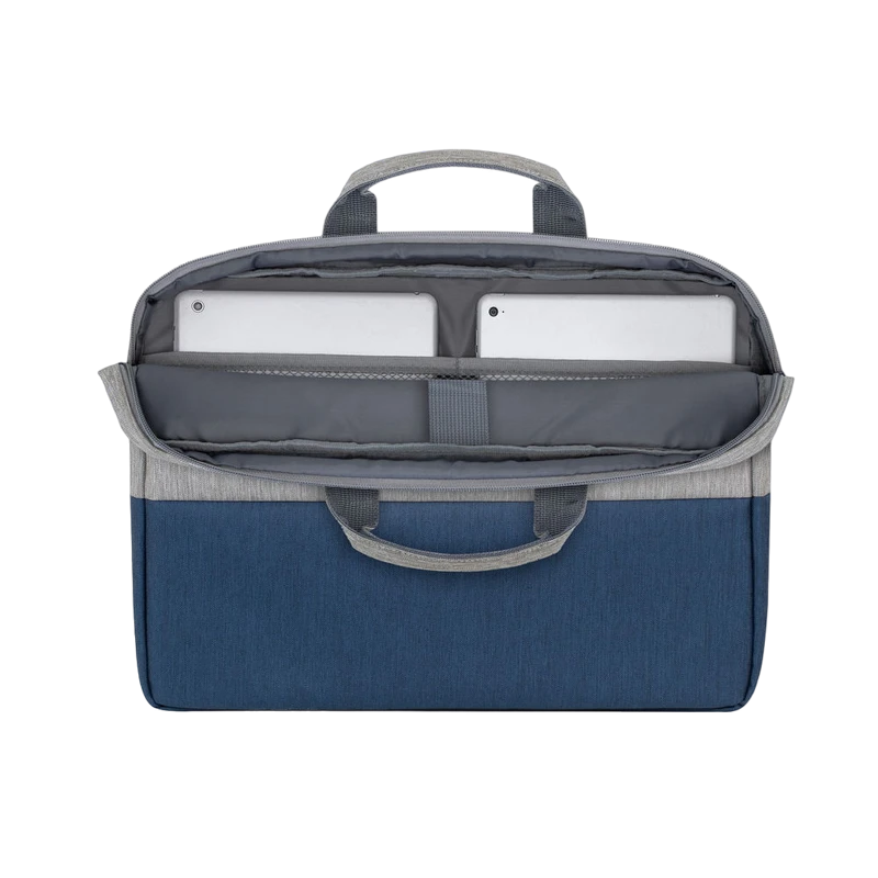 Geantă pentru laptop rivacase prater, 15.6", poliester, gri | albastru închis 12