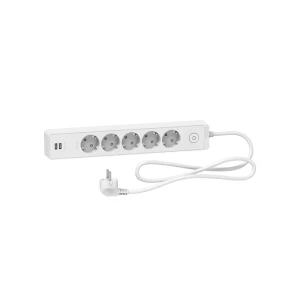 Prelungitor cu împământare și întrerupător 5 prize + 2 usb 1.5 m 16 a schneider-electric