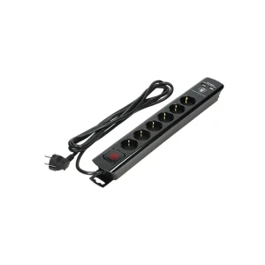 Prelungitor cu împământare și întrerupător 6 prize + 2 usb 3 m 16 a orno