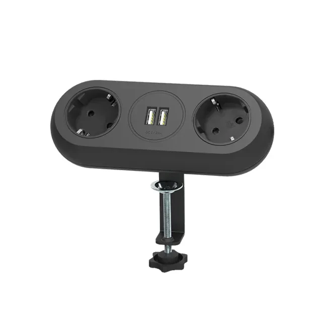 Prelungitor de masă cu împământare 2 prize + 2 usb 1.4 m 10 a orno 2