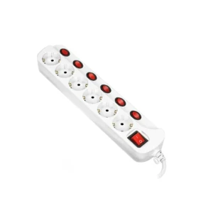 Prelungitor cu împământare și întrerupător 6 prize 1.5 m 16 a orno