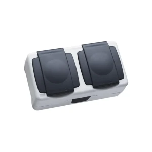 Priză dublă euro nemliyer 16 a 220 - 240 v negru/sur makel